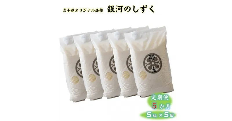 【ふるさと納税】『 予約受付 / 令和6年産 』5ヶ月 定期便 毎月 5kg 銀河のしずく ＼2024年11月発送開始／ 400年続く農家が育てた菅野家のお 米 白米 精米 ごはん 2024年 R6年 減農薬 岩手県 オリジナル品種 菅野俊