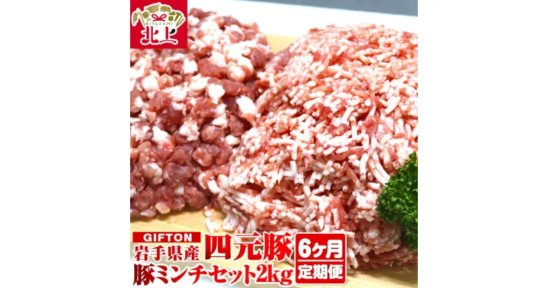 【ふるさと納税】GIFTON 岩手 四元豚【 定期便 6ヶ月 】ひき肉 2kg セット ( 細挽 250g ×4 粗挽 250g ×4 ) 希少 豚肉 ブランド豚 ミンチ ポーク 挽肉 挽き肉 豚肉 粗挽 細挽 小分け ハンバーグ 麻婆豆腐 餃子 冷凍 夕飯 料理 ごえん株式会社