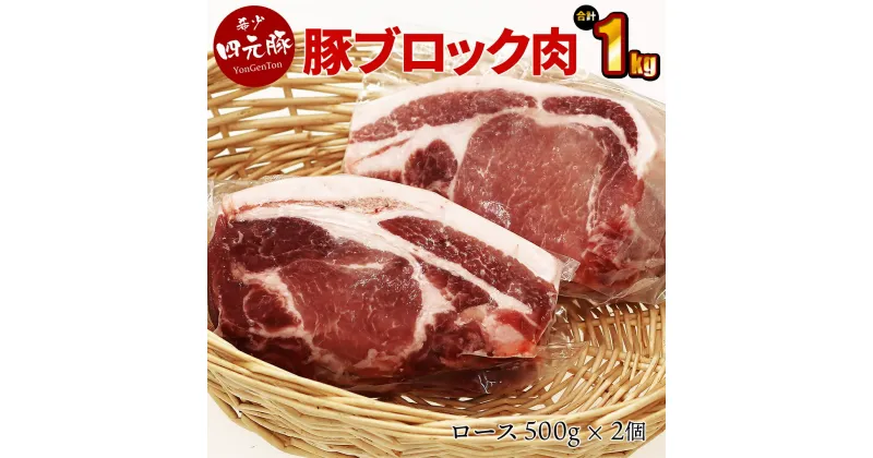 【ふるさと納税】GIFTON 岩手 四元豚 豚ロース ブロック 1kg 500g 2パック 豚肉 冷凍 プレゼント ギフト 贈り物 ご当地 みやげ お中元 お歳暮 年末年始 大晦日 年越し お正月 パーティー ステーキ しゃぶしゃぶ 料理 ストック かたまり肉 ごえん株式会社