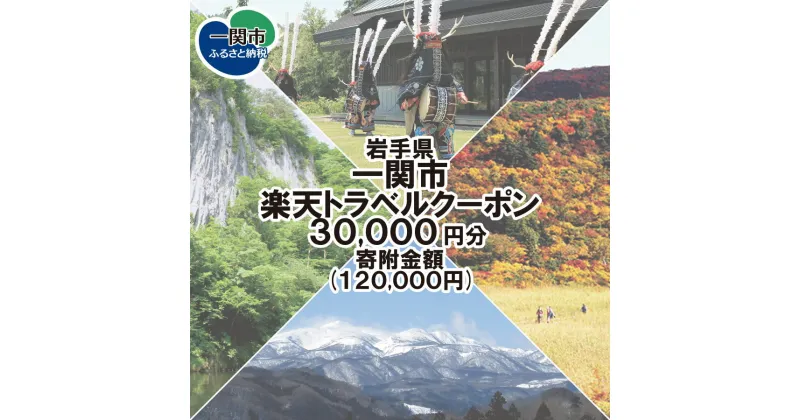 【ふるさと納税】岩手県一関市の対象施設で使える楽天トラベルクーポン 寄付額120,000円 宿泊券 宿泊チケット クーポン 国内旅行 チケット 利用券 トラベル 観光 出張 ホテル 旅館 予約 コロナ 支援 アウトドア 紅葉狩り