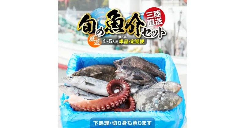 【ふるさと納税】魚 鮮魚 詰め合わせ セット 冷蔵 《 厳選 4～5人用 》 下処理 / 発送回数が 選べる [ 海鮮 無添加 新鮮 三陸 国産 天然 お刺身 魚介 魚介類 海藻 鮮魚BOX ボックス お祝い 宴会 時短 便利 簡単 お手軽 さかな おさかな 旬 人気 岸屋商店 産地直送 ] 今が旬