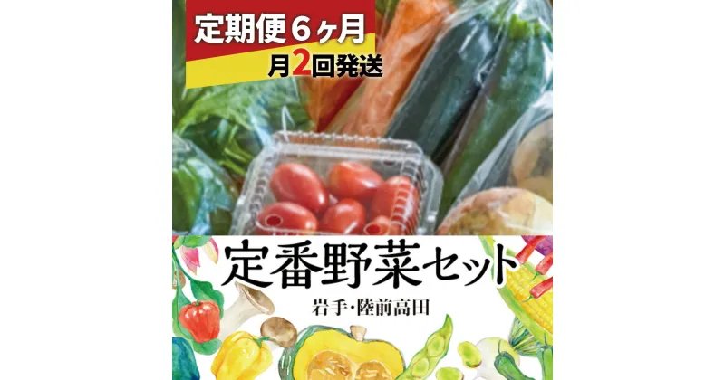 【ふるさと納税】6ヶ月定期便 ( 月2回発送 ) 定番 野菜セット 計12回お届け [ 産地直送 野菜 やさい ベジタブル 詰め合わせ 季節 旬 お試し 冷蔵 こだわり 農家 地産 農業 料理 定期便 岩手 陸前高田 ひころいちファーム ] 大根 白菜 にんじん じゃがいも きゅうり など