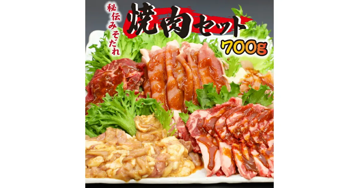 【ふるさと納税】 肉のささき 秘伝のみそだれ 焼肉セット 5種類 計700g ／ 食べ比べ 味付き 小分け 牛カルビ 豚ロース 鶏むね ラム肉 豚ホルモン 焼肉 焼き肉 BBQ バーベキュー 肉炒め 味付け肉 味噌 みそだれ 牛肉 豚肉 鶏肉 羊肉 ラム 簡単調理 岩手県 八幡平市 送料無料