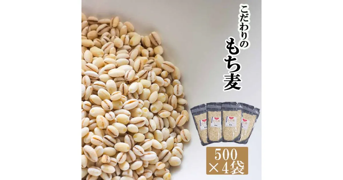 【ふるさと納税】 国産 もち麦 おすすめ もちむぎ はねうまもち 計2kg 500g 4袋 ／ 雑穀 500グラム 四袋 総量 2kg 2キロ 岩手県産 リゾット スープ 小分け 小袋 もちもち 食感 手軽 簡単 食品 料理 自宅用 家庭用 産地直送 農家直送 岩手県 八幡平市 送料無料 十一代目藤助