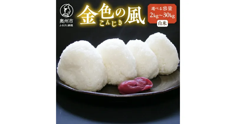 【ふるさと納税】 新登場の高級米 岩手県奥州市産 金色の風 白米 令和6年産 選べる内容量 2kg～30kg おこめ ごはん ブランド米 [AC027]