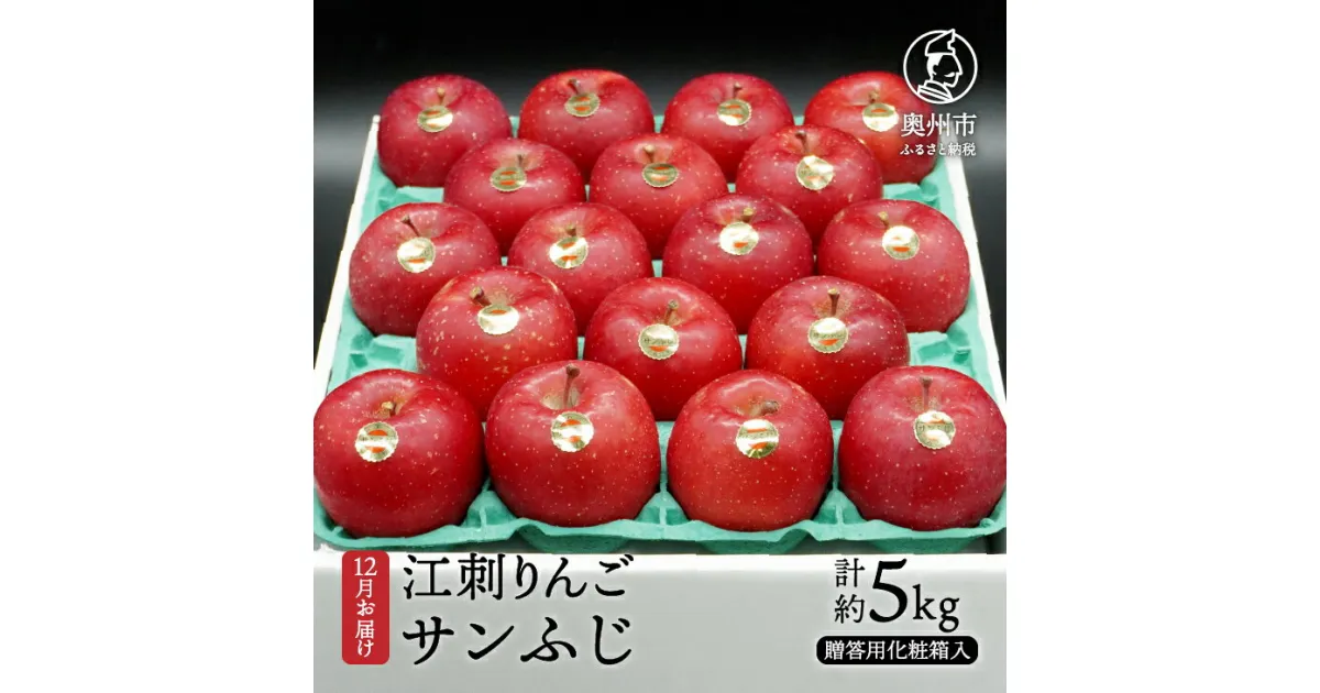 【ふるさと納税】 江刺りんご（サンふじ）贈答用化粧箱入り 5kg【12月お届け】 フルーツ 林檎 贈答 ギフト [AQ008]