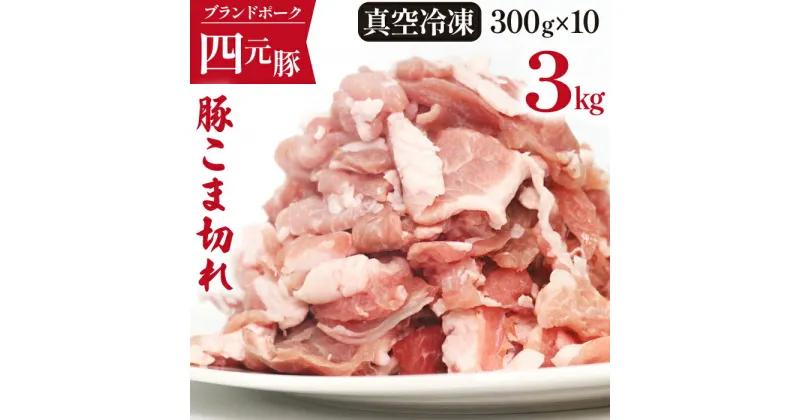 【ふるさと納税】 豚肉 四元豚 おすすめ ありすぽーく 小間切れ 小分け セット 総量3000g ／ 3kg 3キロ 豚 豚小間 肩 ウデ モモ 切り落とし 肉 こま切れ 個包装 使い切り 真空パック トレーなし 時短 送料無料 精肉 国産 ポーク 炒め物 焼肉 焼き肉 煮物 鍋 岩手県 滝沢市