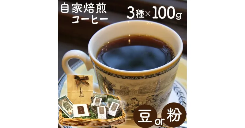 【ふるさと納税】 自家焙煎 珈琲 コーヒー豆 コーヒー 3種類 総計300g 豆 粉 カフェ パナマ ケニア ストレート ブレンド 深煎り 中煎り 300グラム 人気 隠れ家 美味しい 香ばしい おしゃれ 贈り物 贈物 ギフト おすそ分け プチギフト 粉末 風光舎 岩手県 雫石町 送料無料