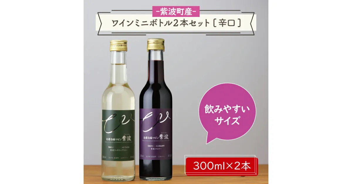 【ふるさと納税】産地限定 ワインぶどう品種使用 ワインミニボトル2本セット[辛口] 紫波町産 テロワール ワイン 白 赤（AL056-2）