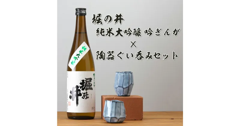 【ふるさと納税】日本酒「堀の井・純米大吟醸吟ぎんが720ml」と陶器ぐい呑みセット（AZ014-1）