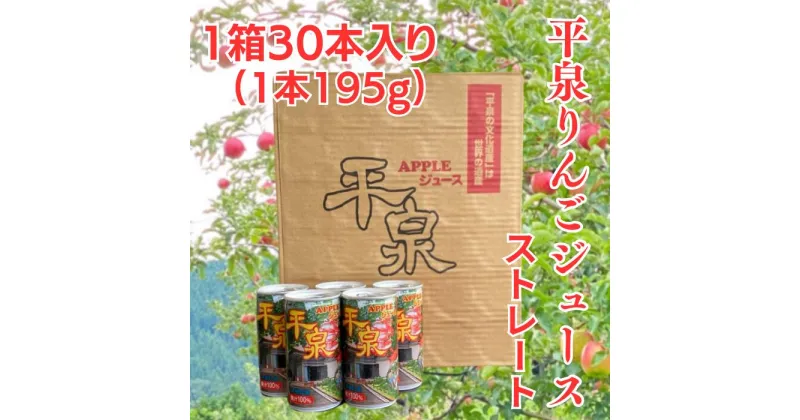 【ふるさと納税】 平泉りんごジュース1箱30本入り 岩手県 平泉町 ふるさと 納税 返礼品 リンゴ ジュース 大文字りんご ストレートジュース 飲料 果汁飲料 アップルジュース