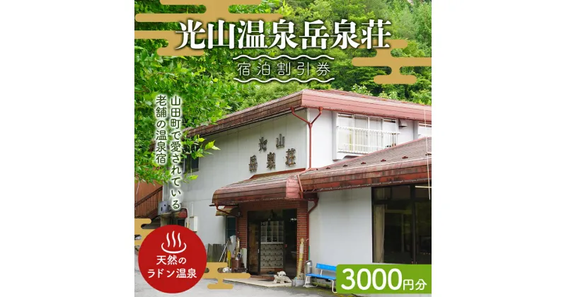 【ふるさと納税】光山温泉岳泉荘 宿泊割引券 3000円分 YD-675