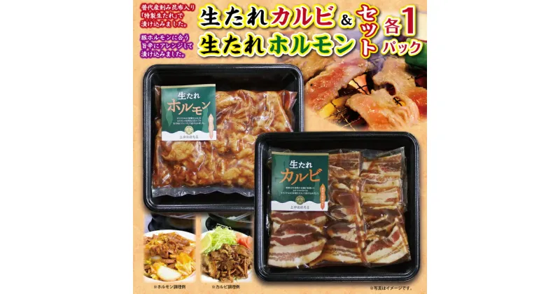 【ふるさと納税】 焼肉 豚 普代の昆布でお肉もよろコンブ♪生たれカルビ(300g)＆生たれホルモン(450g)各1セット 焼肉用