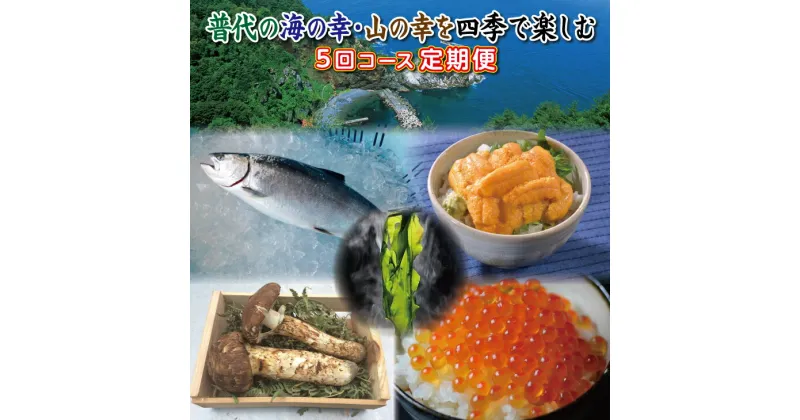 【ふるさと納税】※数量限定※ 定期便 普代の海の幸・山の幸を四季で お楽しみ定期便 5回コース 生わかめ サクラマス 牛乳瓶入り生うに 松茸 いくら 魚介 野菜