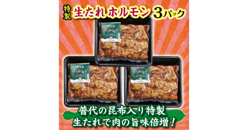 【ふるさと納税】 焼肉 豚 普代の昆布でお肉もよろコンブ♪生たれホルモン 450g×3パック 豚肉 味付け肉