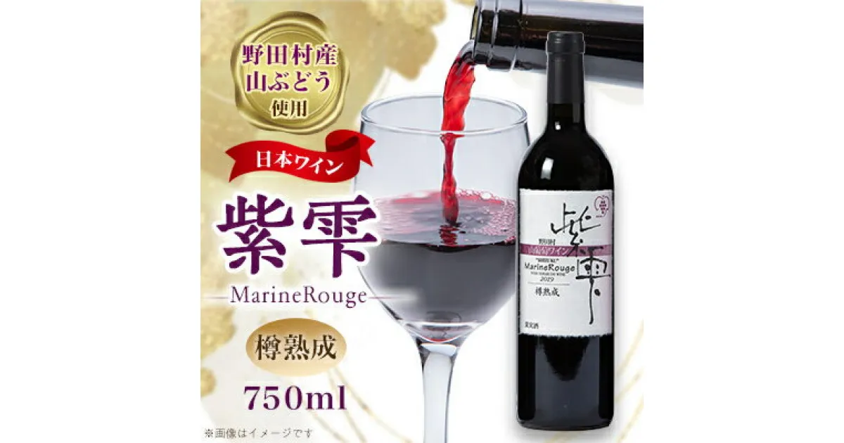 【ふるさと納税】山葡萄ワイン 紫雫～Marine Rouge～樽熟成　750ml×1本【1487276】