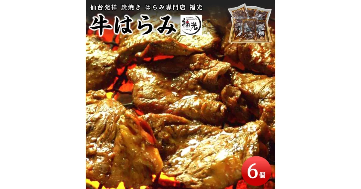 【ふるさと納税】仙台発祥炭焼きはらみ専門店　福光の牛はらみ190g×6個　【お肉・牛肉】