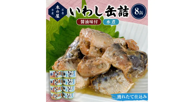 【ふるさと納税】いわし缶詰 木の屋 食べ比べ 2種8缶 セット 水煮 醤油 イワシ ノンフローズン 魚 青魚 缶詰 常温保存 防災 非常食 キャンプ アウトドア 宮城県 石巻市