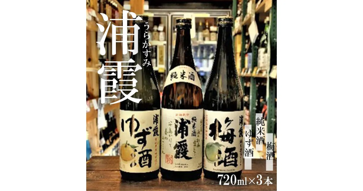 【ふるさと納税】 日本酒 「浦霞」3本 飲み比べ ( 純米酒 梅酒 ゆず酒 ) 720ml×3 BASE純米セット お酒 酒 sake 日本酒 飲み比べ 浦霞 佐浦酒造 宮城県 塩竈市 相原酒店