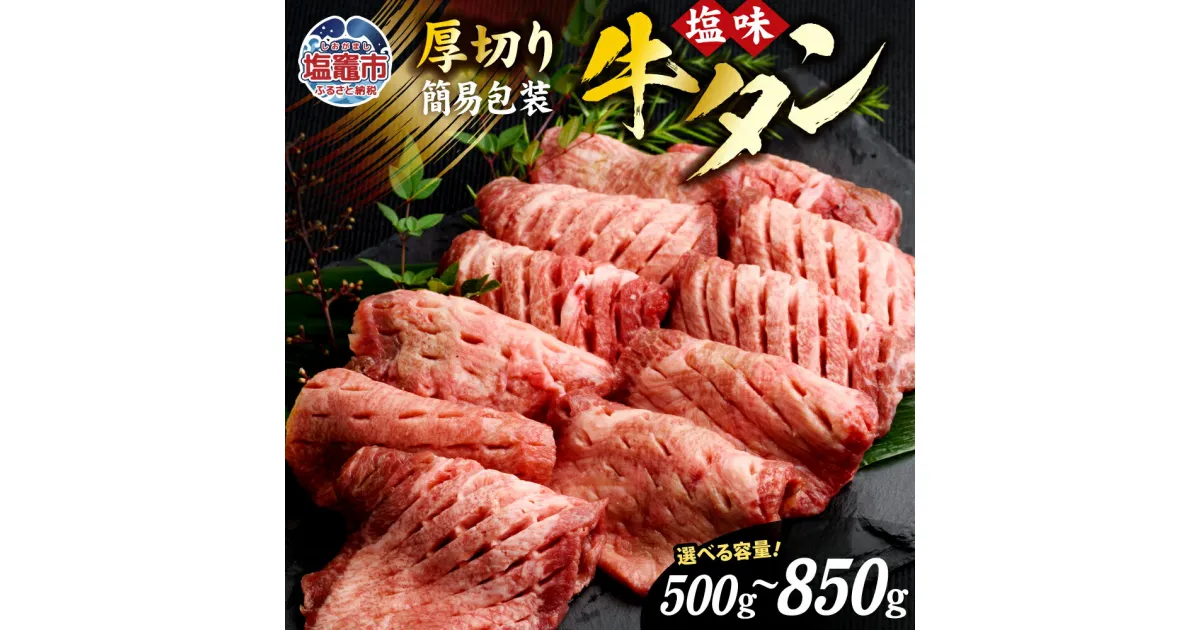 【ふるさと納税】牛タン 厚切り 塩味 仙台名物 500g〜850g お試し 家庭用 焼肉 訳あり 簡易包装 肉 牛肉 牛たん タン塩 塩タン タン BBQ バーベキュー 味付き 塩ダレ 塩竈市 宮城県vsm5011855