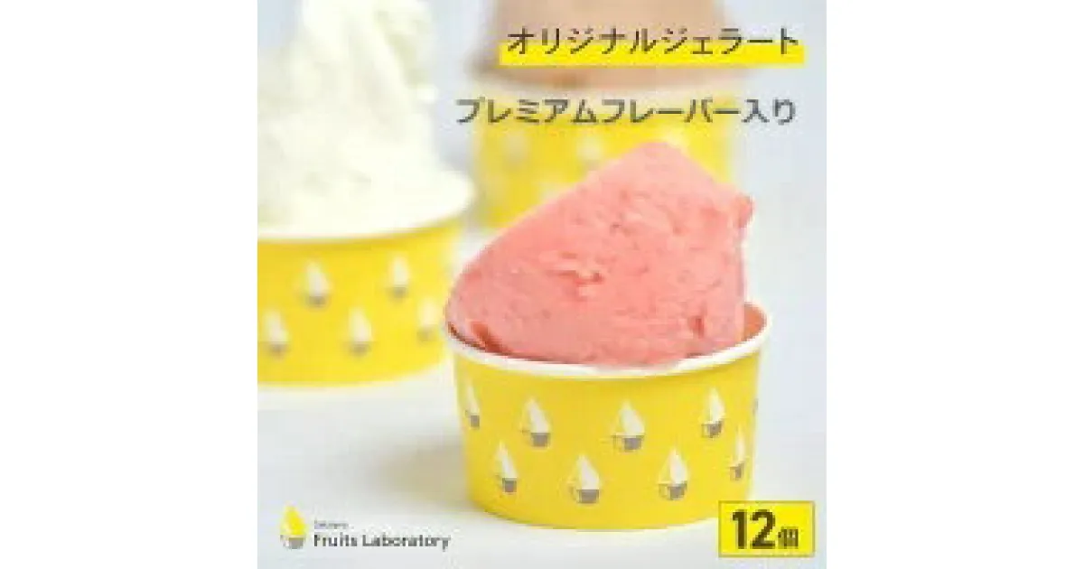 【ふるさと納税】オリジナルジェラート12カップ（プレミアムフレーバー入り） Gelateria Fruits laboratory ジェラテリア フルーツラボラトリー ギフト ジェラート フルーツ 贅沢 藻塩 夏ギフト アイス 送料無料 塩竃 塩釜 宮城県 塩竈市