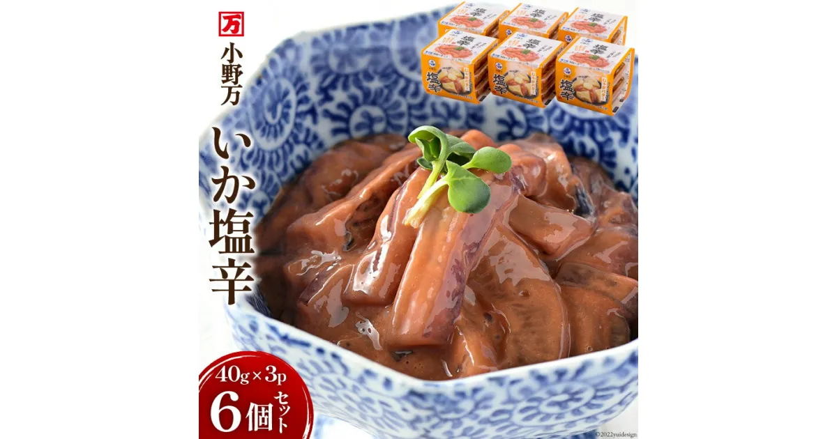 【ふるさと納税】いか塩辛 40g×3P 6個セット [小野万 宮城県 気仙沼市 20564606] 加工品 魚貝 魚介 おつまみ いか イカ 塩辛 ご飯のお供 小分け 食べきりサイズ 冷蔵