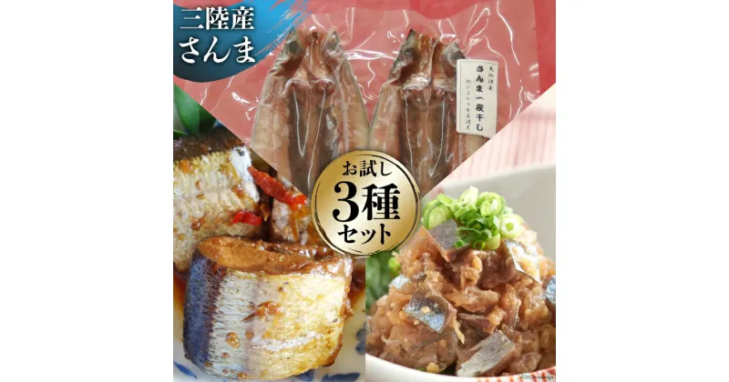 【ふるさと納税】さんま お試し セット 2 なめろう 100g×2 & 甘露煮 180g & 一夜干し 2枚入 [ひまわり食品 宮城県 気仙沼市 20563832] 秋刀魚 サンマ 惣菜 詰め合せ 食べ比べ 冷凍