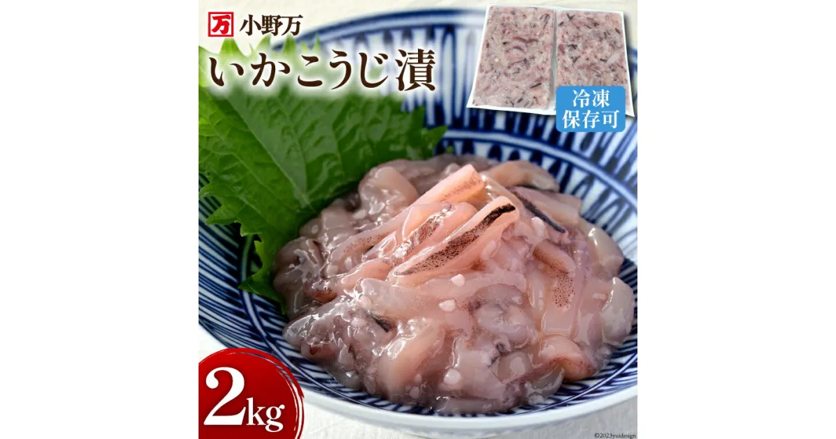 【ふるさと納税】いかこうじ漬 2kg(1kg×2p) 冷凍 [小野万 宮城県 気仙沼市 20564637] 魚 魚介類 いか イカ 冷蔵 酒の肴 おつまみ ご飯のお供 珍味 麹漬け こうじ漬け