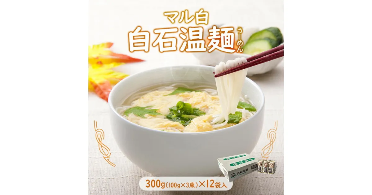 【ふるさと納税】 そうめん 国産 温麺 うーめん 麺 300g 12袋 取り寄せ お歳暮 お中元 ギフト マル白 白石温麺 ふるさと納税 宮城県 白石市 【08113】