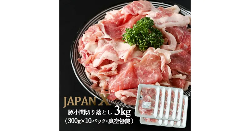 【ふるさと納税】JAPANX 豚小間 切落し 3kg 300g×10パック オンライン 申請 ふるさと納税 宮城 白石 豚肉 ブランド豚 豚 国産豚肉 小間肉 新鮮 甘い 柔らかい 肉 お肉 JAL機内食 採用 賞受賞 真空包装 白石市【04173】