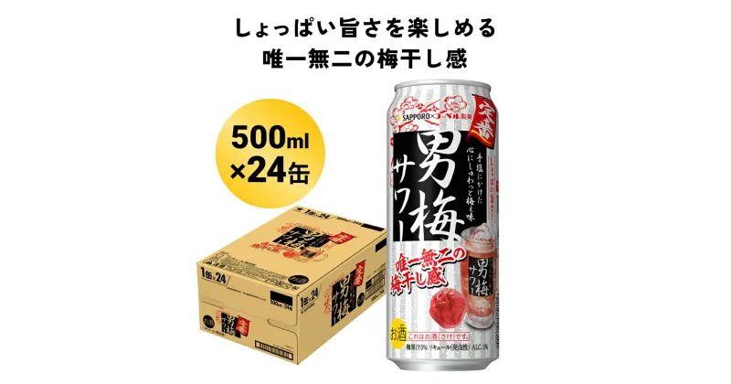 【ふるさと納税】サッポロ 男梅サワー 500ml缶×24缶(1ケース)サッポロ 缶 チューハイ 酎ハイ サワー 箱 宮城県名取市 お酒