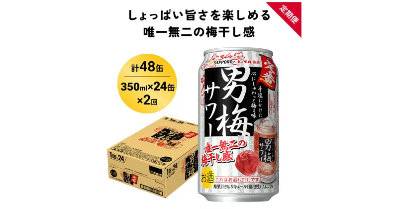 【ふるさと納税】サッポロ 男梅 サワー 350ml×24缶(1ケース)×定期便2回(合計48缶) 缶 チューハイ 酎ハイ サワー 箱 宮城県名取市 お酒