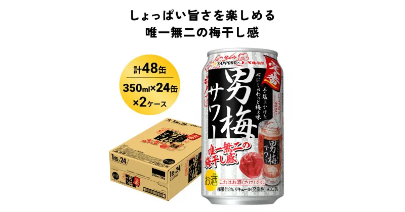 【ふるさと納税】サッポロ 男梅 サワー 350ml×48缶(2ケース分)同時お届け 缶 チューハイ 酎ハイ サワー 箱 宮城県名取市 お酒