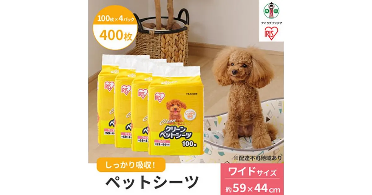 【ふるさと納税】ペットシーツ ペットシート 薄型 クリーンペットシーツ ワイド 100枚×4パック ペット用 犬 猫 トイレシート おしっこシート 超薄型 1回使い切り ES-N100W アイリスオーヤマ | 犬 猫 ペット用品 新生活 人気 おすすめ