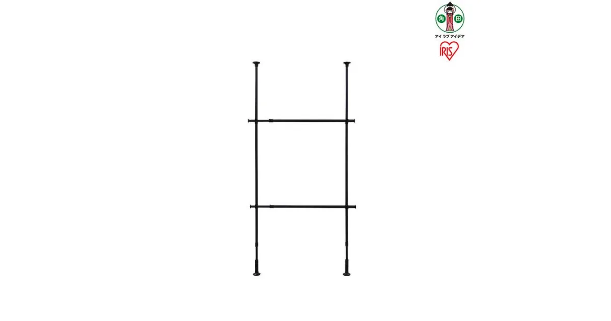 【ふるさと納税】壁面収納 つっぱり ハンガーラック スリム 薄型 ワードローブ TWR2-1350 ブラック ワードローブ 突っ張り棒 棚 突っ張りラック ハンガースタンド 物干し 伸縮 調整可能 衣類収納 洋服収納 アイリスオーヤマ | 新生活