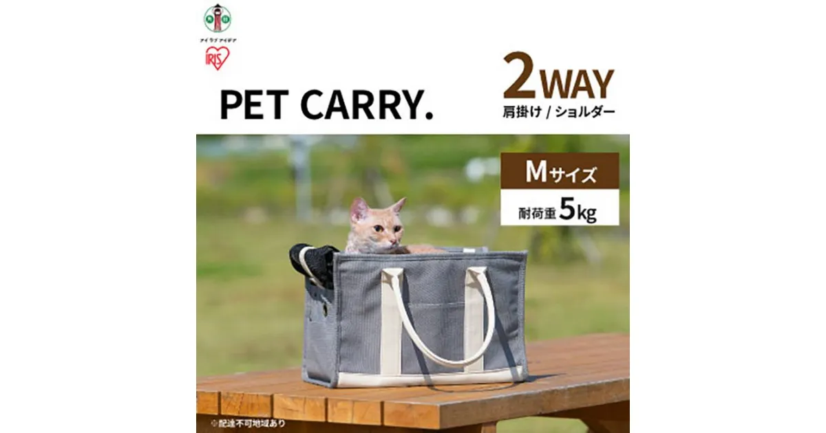 【ふるさと納税】キャンバストートキャリーMサイズ P-CT400 グレー ペットキャリーバッグ ペットキャリー 2way 犬 猫 小型犬 ペット キャリー バッグ トートバッグ ショルダー 布製 お出かけ 旅行 防災 避難 アイリスオーヤマ | 新生活