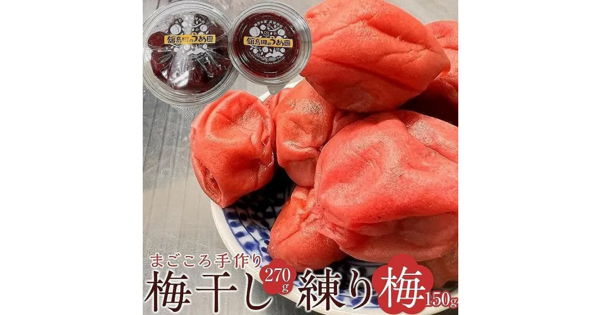 【ふるさと納税】宮城県角田産【無添加】まごころ手作り梅干し(270g)・練り梅(150g)1セット | 梅干 食品 加工食品 人気 おすすめ 送料無料