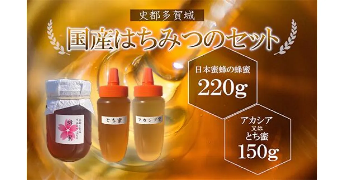 【ふるさと納税】史都多賀城日本みつばちの蜂蜜220gとアカシア又はとち蜜150g　【04209-0169】