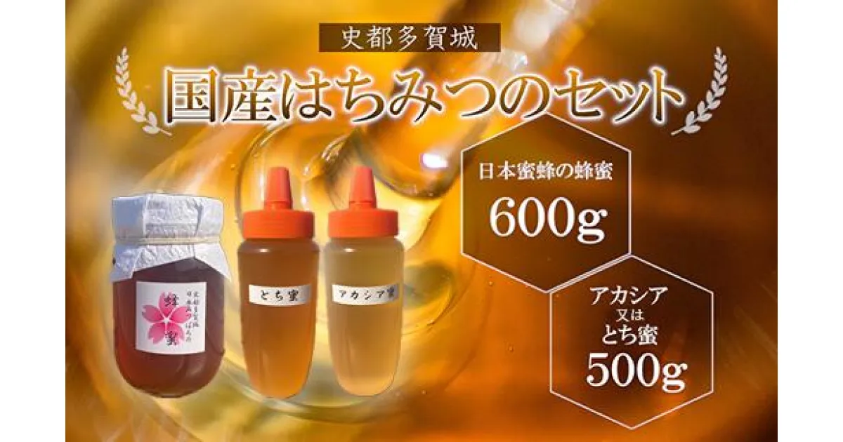 【ふるさと納税】史都多賀城日本みつばちの蜂蜜600gとアカシア又はとち蜜500g　【04209-0171】