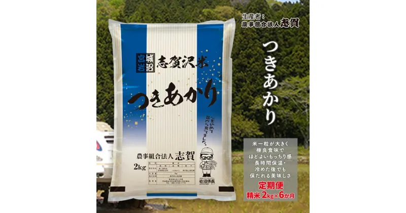 【ふるさと納税】【6ヶ月定期便】宮城県岩沼市産 つきあかり 精米2kg　定期便・岩沼市