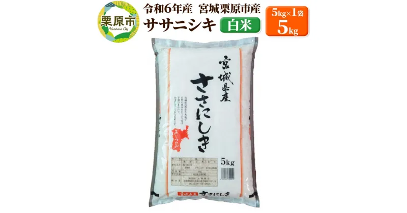 【ふるさと納税】【令和6年産・白米】宮城県栗原市産 ササニシキ 5kg (5kg×1袋) 新米