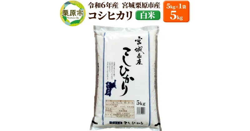 【ふるさと納税】【令和6年産・白米】宮城県栗原市産 コシヒカリ 5kg (5kg×1袋) 新米