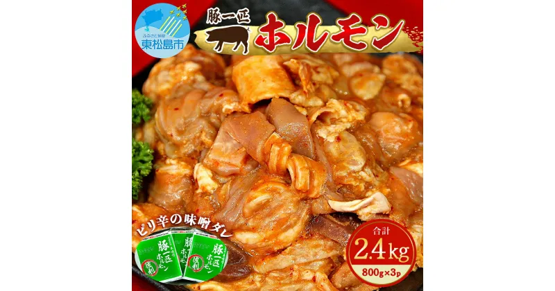 【ふるさと納税】国産 豚ホルモン(ミックス) 辛味噌味 2.4kg（800g×3袋）冷凍 宮城県 東松島市 C