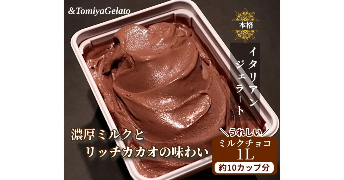 【ふるさと納税】[＆とみやジェラート] ミルクチョコ 1000ml ｜アイス スイーツ 仙台 富谷 とみやど 牧場 アイスクリーム デザート イタリアンジェラート [0200]