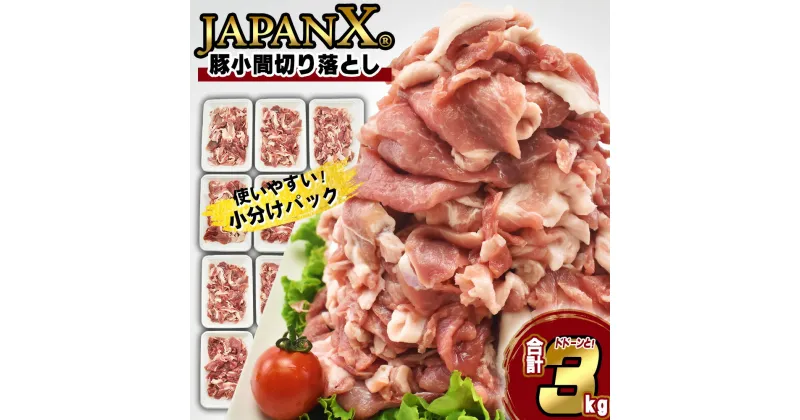 【ふるさと納税】≪レビューキャンペーン≫豚肉 小分け 切り落し JAPAN X 豚小間切り落とし 3kg ぶたにく ブランド豚 切落し 薄切り 送料無料 肉 グルメ 人気 冷凍 真空 時短 国産 宮城県産【04301-0067】 ふるさと納税宮城県 ふるさと納税蔵王町