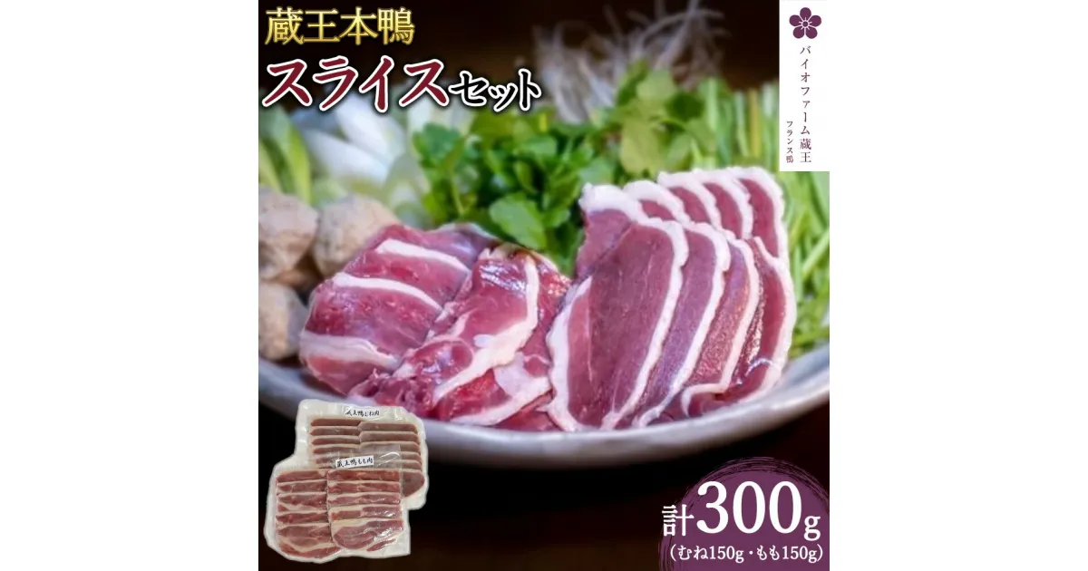 【ふるさと納税】蔵王鴨スライスセット計300g（モモ150g・ロース150g）　【04301-0289】