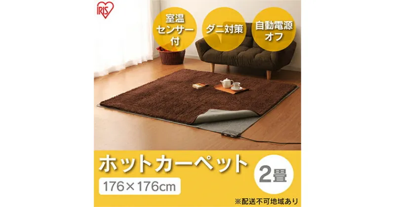 【ふるさと納税】ホットカーペット 電気カーペット ホットマット 176×176cm 2畳 HCM-T1818-H グレー アイリスオーヤマ 節電 寒さ対策 足元 暖房 電気 暖房器具 こたつ対応 温度調節 温度調整　 大河原町 高評価