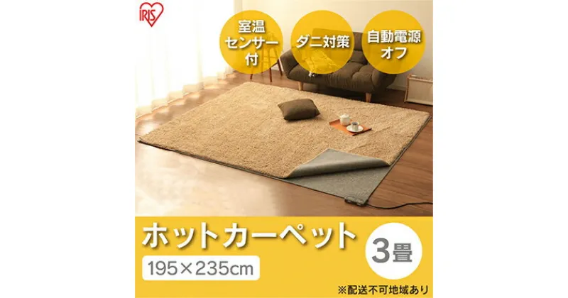 【ふるさと納税】ホットカーペット 電気カーペット ホットマット 195×235cm 3畳 HCM-T2420-H グレー アイリスオーヤマ 室温センサー付き 節電 寒さ対策 足元 暖房 電気 暖房器具 こたつ対応 温度調節 温度調整　 大河原町