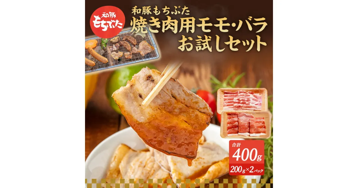 【ふるさと納税】もちぶた お試し モモ バラ 焼き肉用 セット こだわりのちょっと贅沢を 200g 焼肉 焼き肉 和豚 もち豚 豚肉 ポーク お肉 肉 豚 ぶた ブタ もも肉 バラ肉 精肉 アウトドア キャンプ バーベキュー 冷蔵 宮城　大河原町