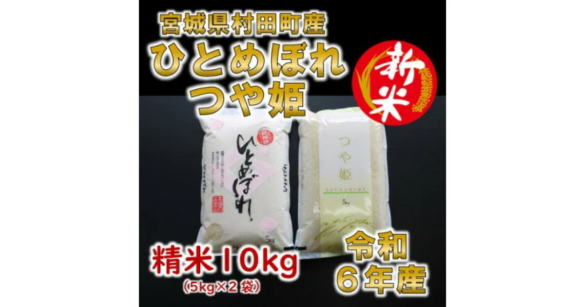 【ふるさと納税】【新米】令和6年産 ひとめぼれ・つや姫 精米10kg(5kg×2) 食べ比べ 宮城県村田町産【1241457】